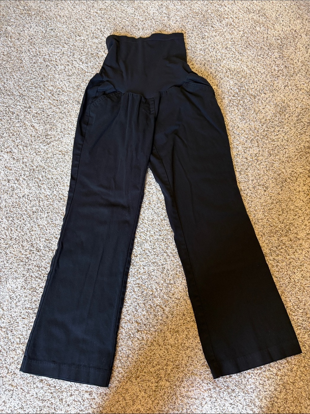 Motherhood Black Wide-Leg Maternity Pants with Supportive Panel
